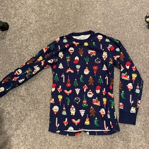 Hanna Andersson Blue Holiday Print Pajama Top